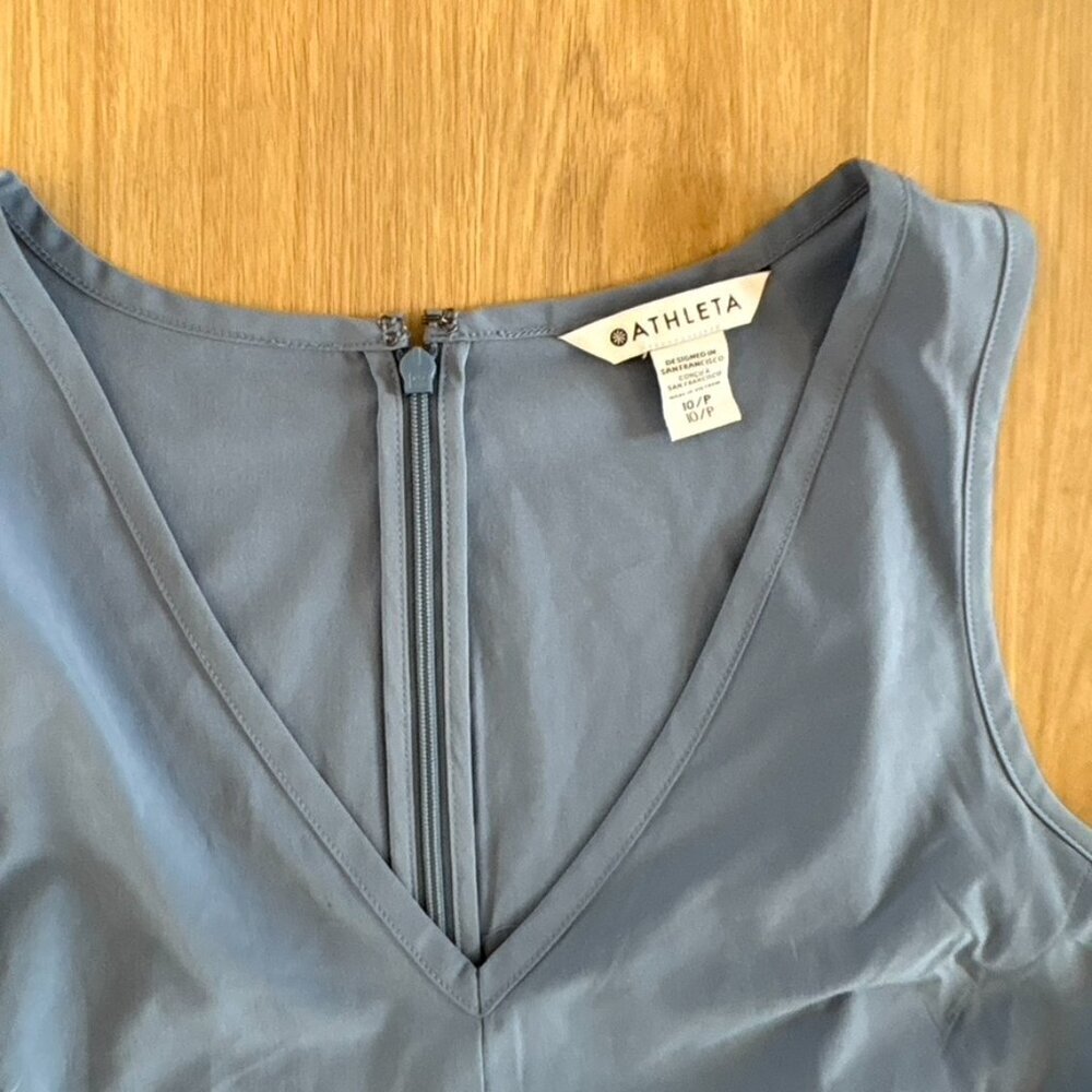 Athleta Brooklyn jumpsuit cottage blue NWT 10P Petite - Picture 9 of 11
